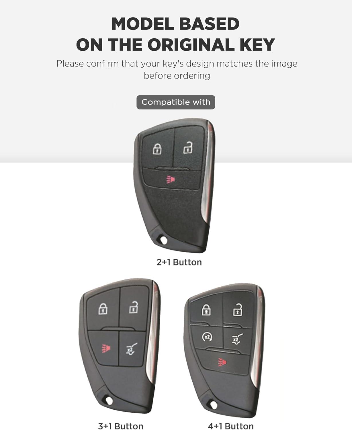 image:imageVULKIT Car Key Fob Cover Leather Full Protection Key Case Shell Compatible with 20222025 Chevy Silverado 1500 GMC Sierra 1500 2024 2025 Silverado Sierra 2500HD 3500HD