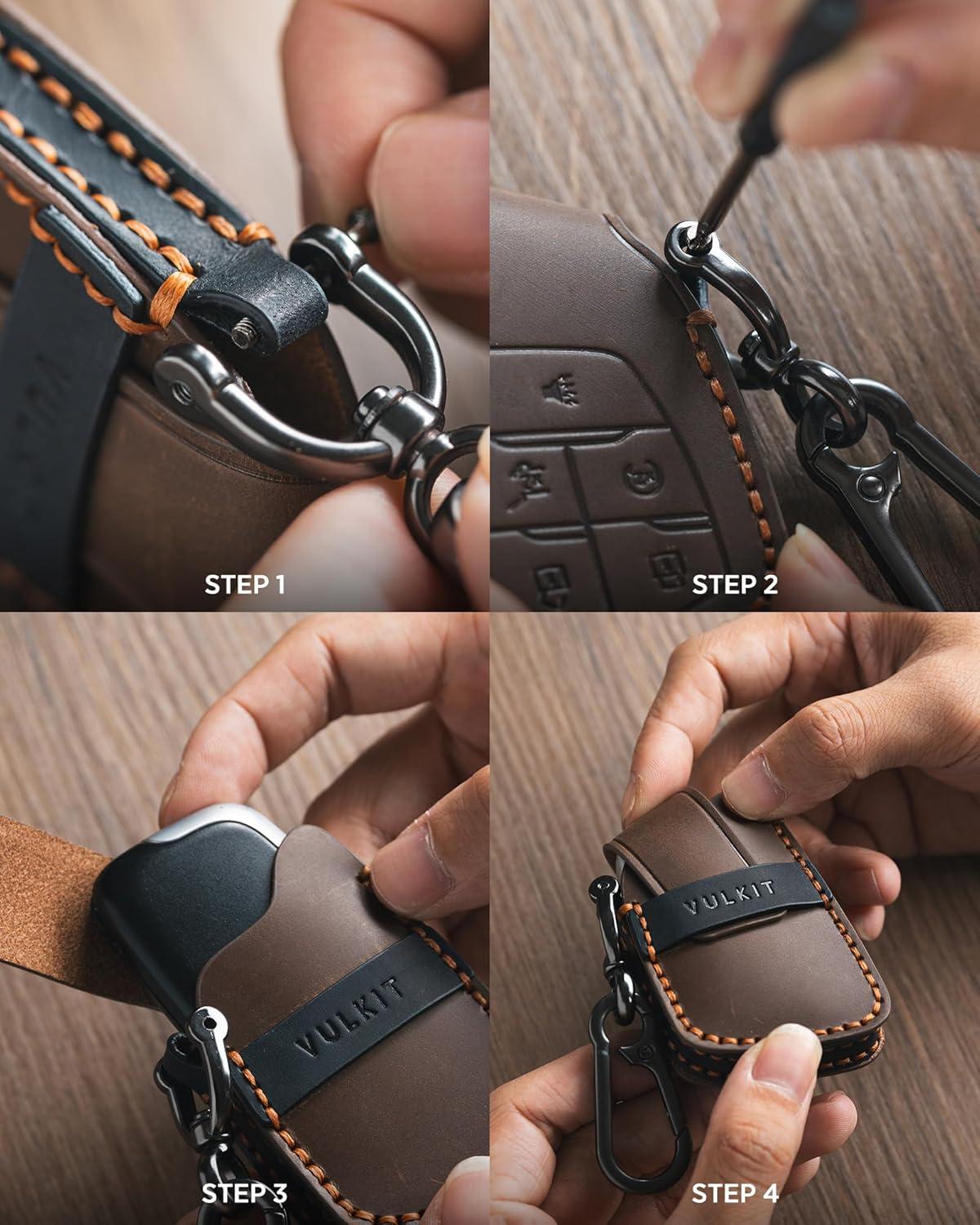 image:imageVULKIT Car Key Fob Cover Leather Full Protection Key Case Shell Compatible with 20222025 Chevy Silverado 1500 GMC Sierra 1500 2024 2025 Silverado Sierra 2500HD 3500HD