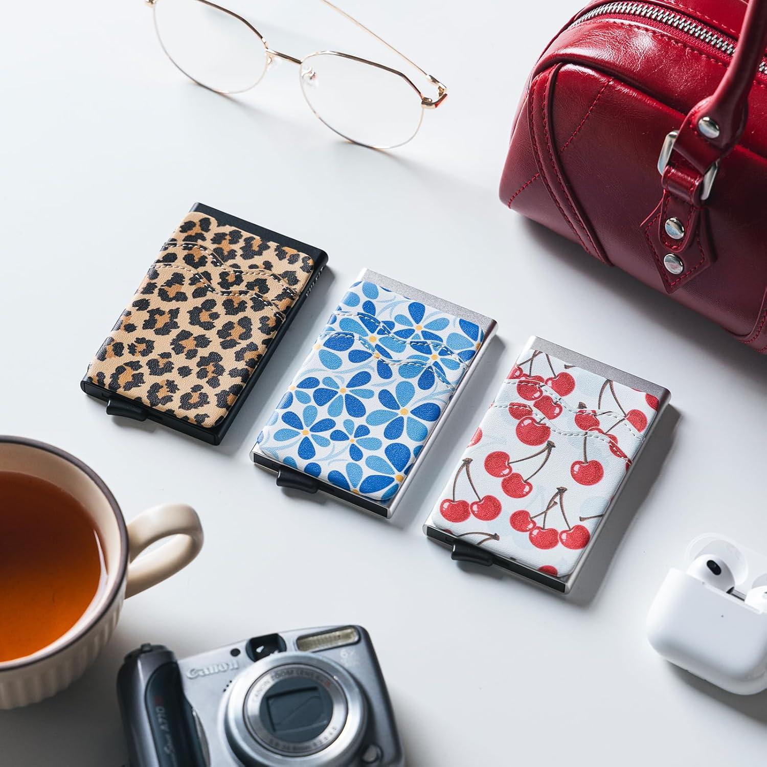image:imageVULKIT Card Holder Pop Up Slim Wallet With Extra Leather Pocket Slots RFID Blocking Credit Card Case for Men and WomenCherry Breeze