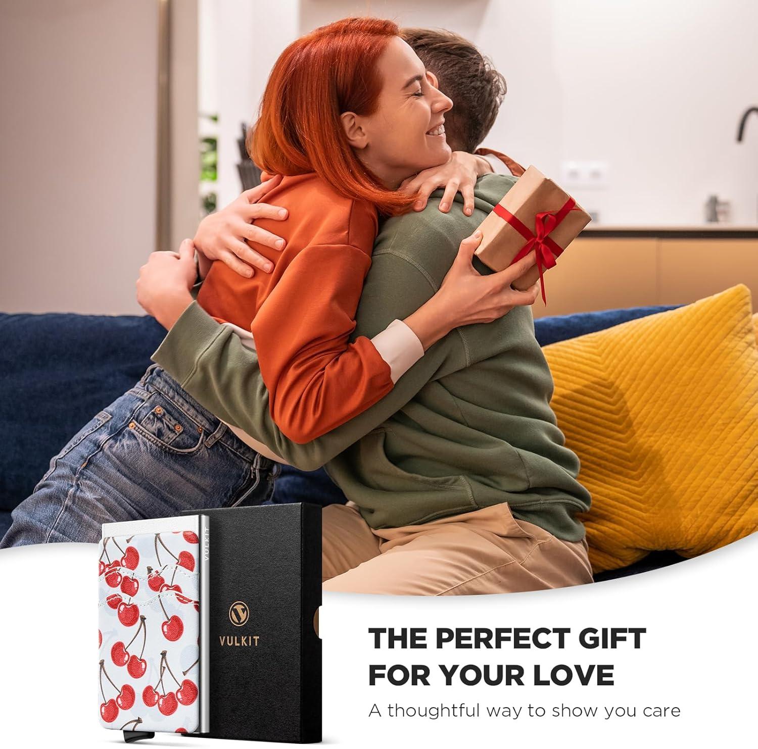 image:imageVULKIT Card Holder Pop Up Slim Wallet With Extra Leather Pocket Slots RFID Blocking Credit Card Case for Men and WomenCherry Breeze