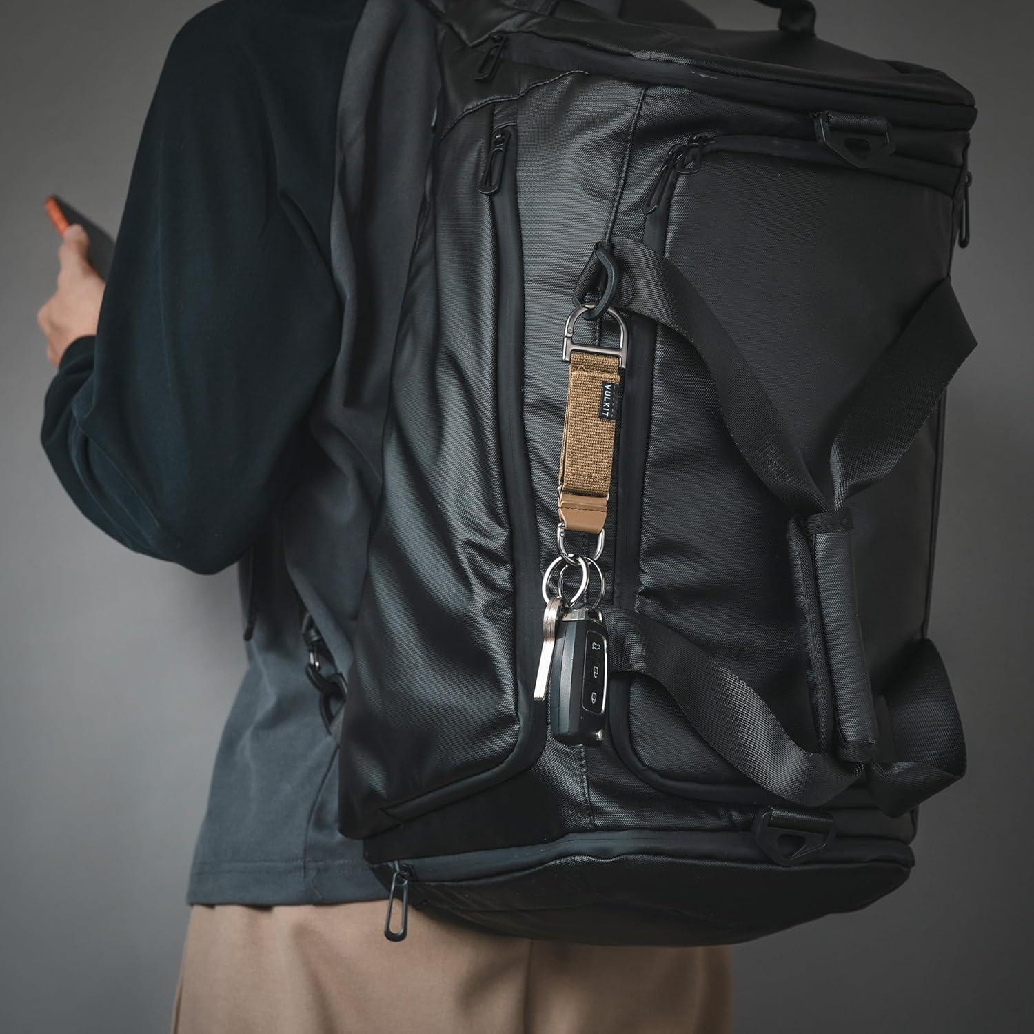 image:imageVULKIT Heavy Duty Keychain Durable Nylon Strap for Belt Loop Molle Pouch Backpack Quick Release Key RingsArmy Khaki