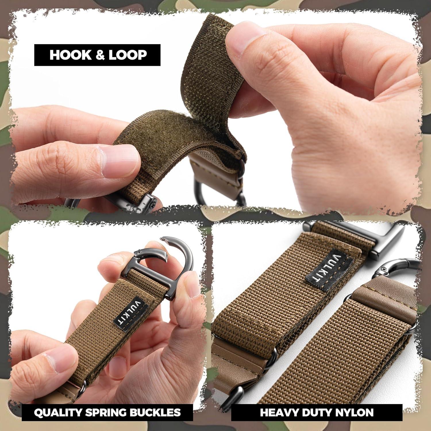 image:imageVULKIT Heavy Duty Keychain Durable Nylon Strap for Belt Loop Molle Pouch Backpack Quick Release Key RingsArmy Khaki