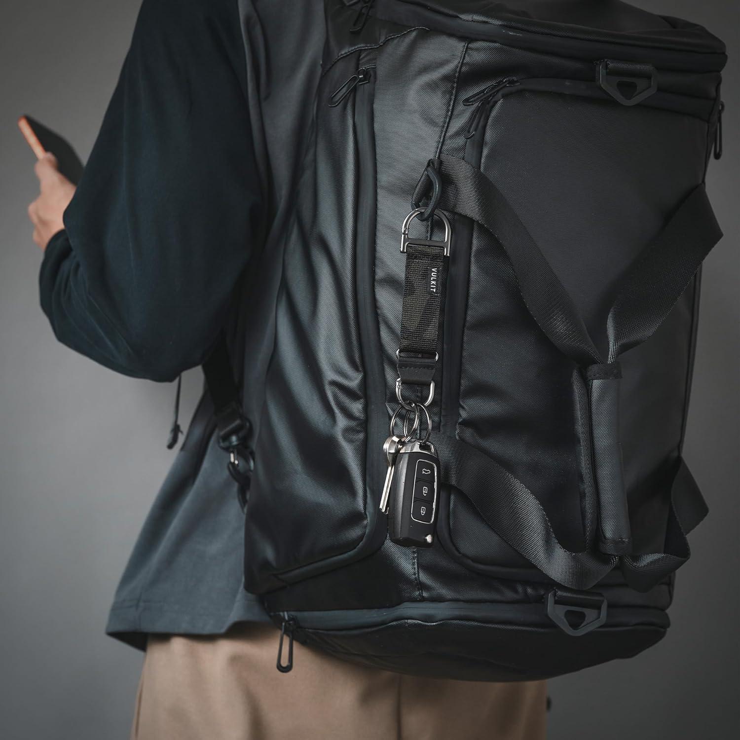 image:imageVULKIT Heavy Duty Keychain Durable Nylon Strap for Belt Loop Molle Pouch Backpack Quick Release Key RingsBlack Camo