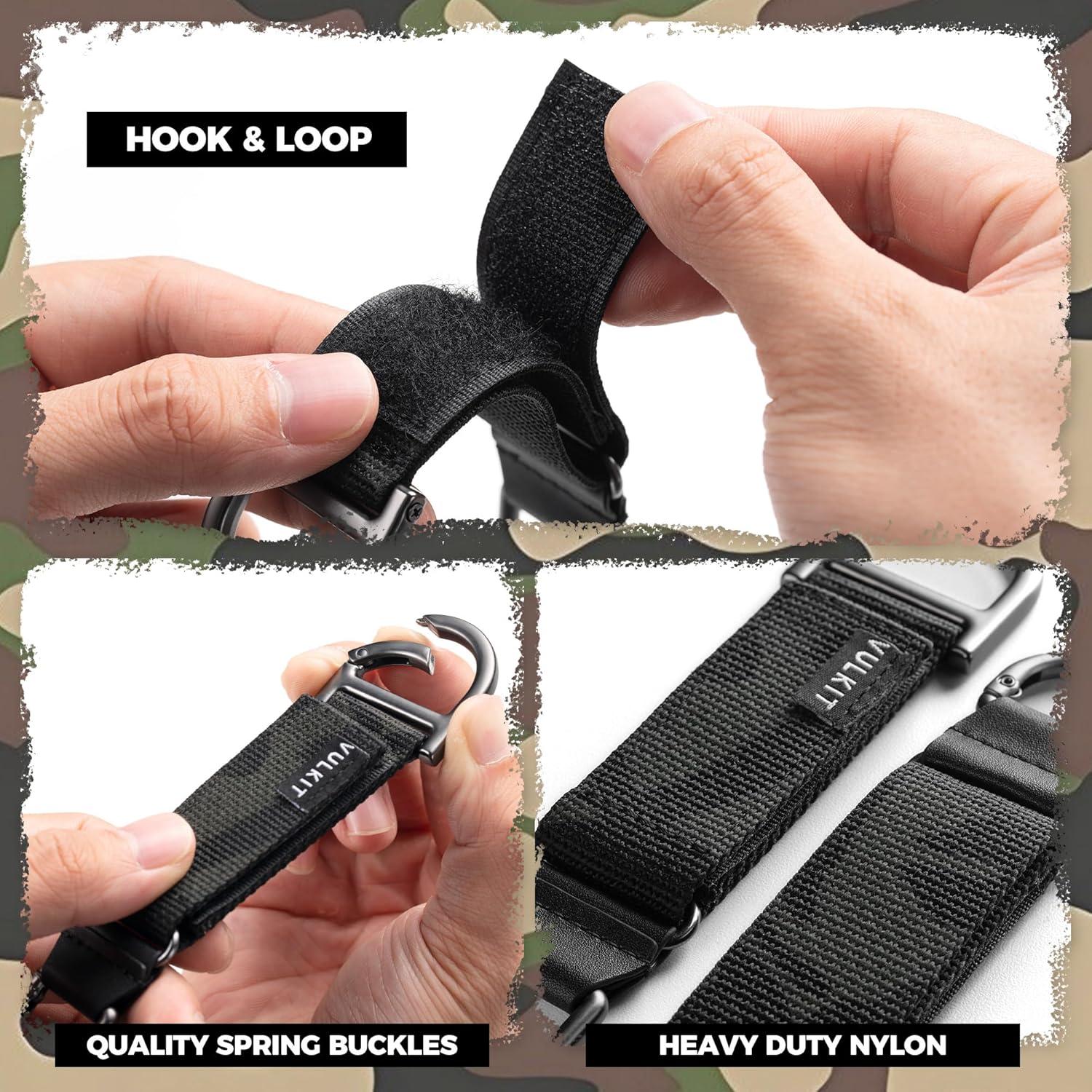 image:imageVULKIT Heavy Duty Keychain Durable Nylon Strap for Belt Loop Molle Pouch Backpack Quick Release Key RingsBlack Camo