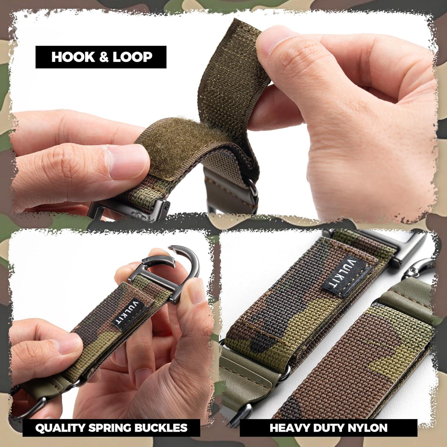 image:imageVULKIT Heavy Duty Keychain Durable Nylon Strap for Belt Loop Molle Pouch Backpack Quick Release Key RingsGreen Camo