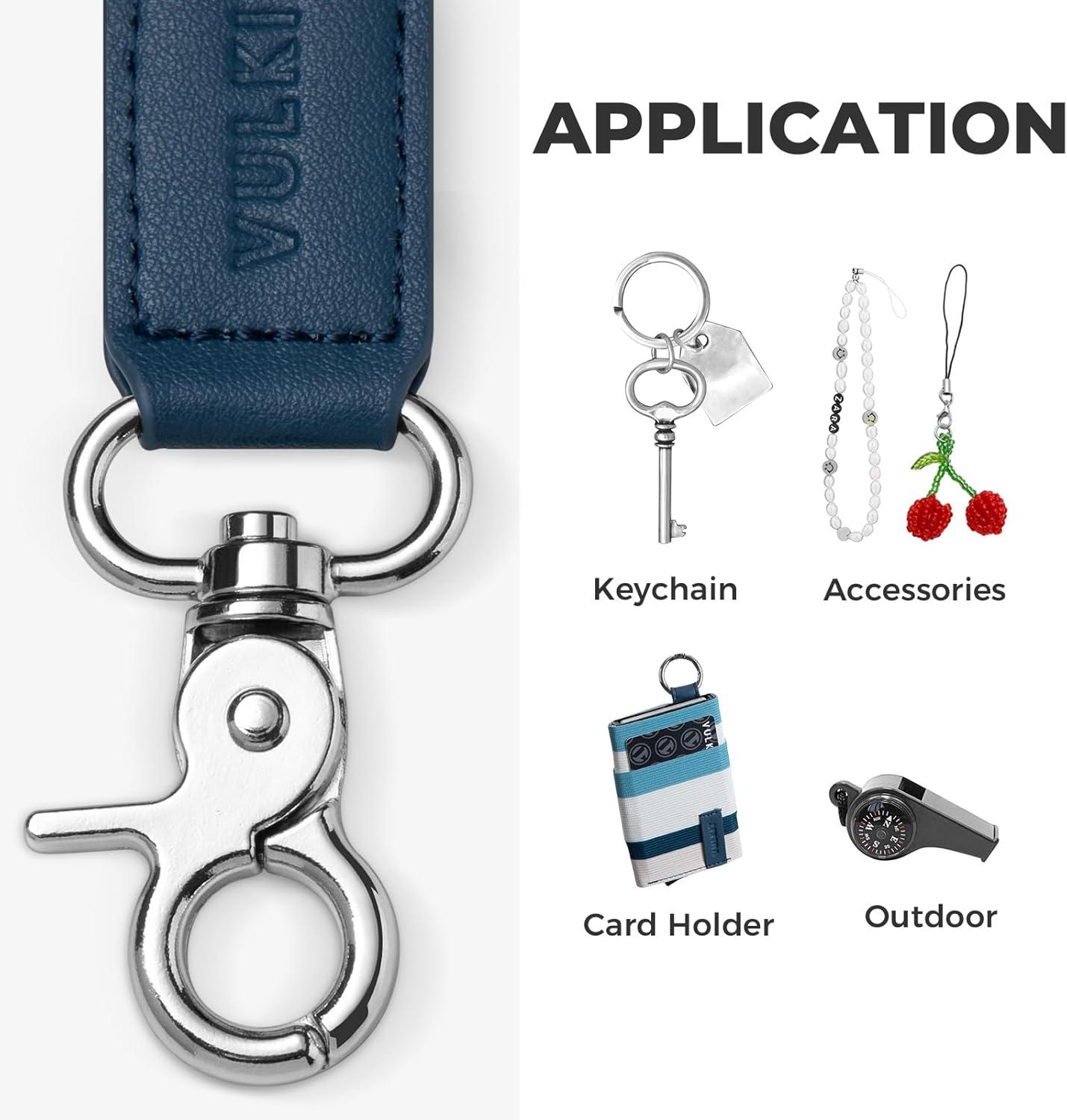 image:imageVULKIT Keychain Wristlet Wrist Lanyard Strap for Keys ID Badge amp Wallet Holder Keychain Clip amp Lanyard HookCircle Blue