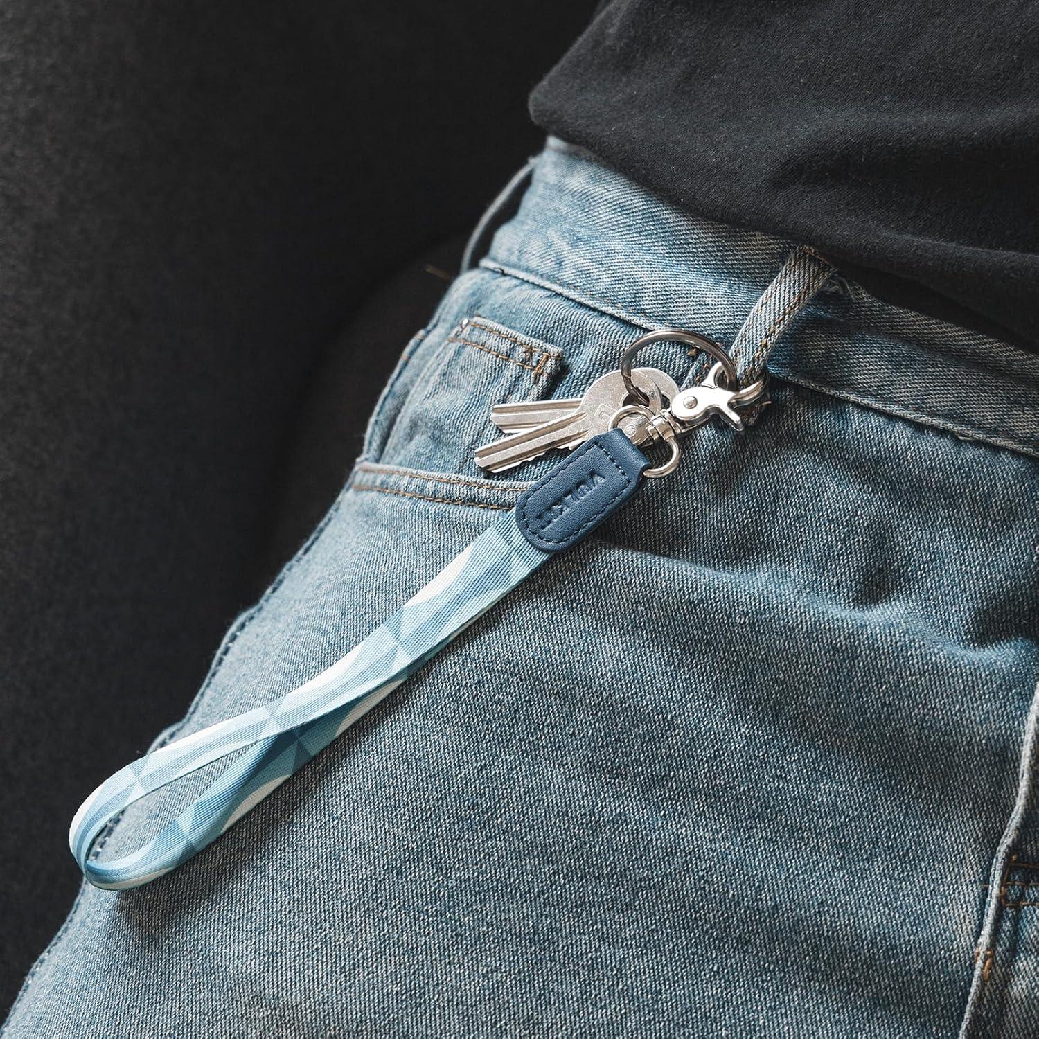 image:imageVULKIT Keychain Wristlet Wrist Lanyard Strap for Keys ID Badge amp Wallet Holder Keychain Clip amp Lanyard HookCircle Blue