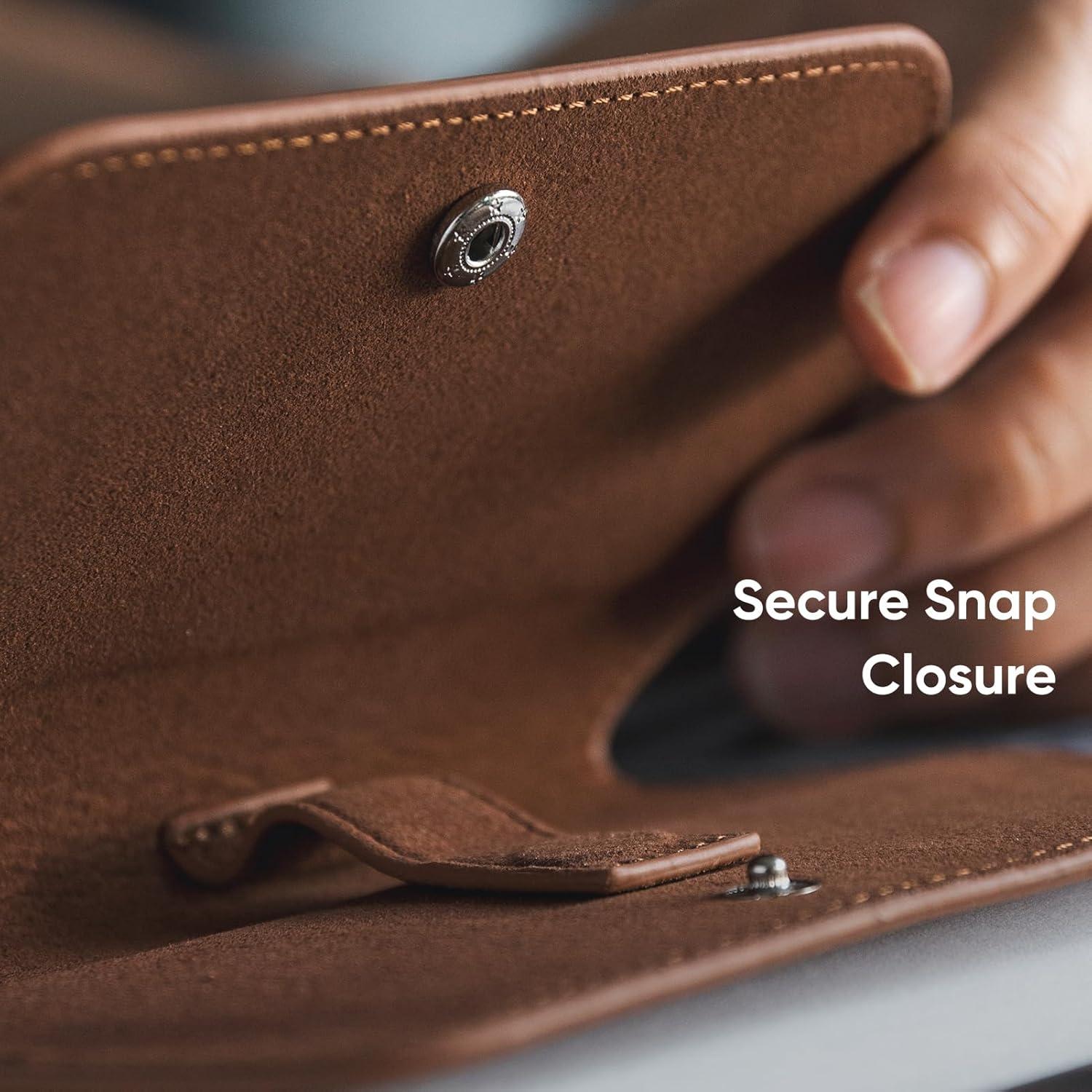 image:imageVULKIT Leather Glasses Case Ultra Slim Sunglasses Case 2 Fixed Modes Fits Most Eyeglasses amp Sun Glasses Minimalist DesignMocha Tan