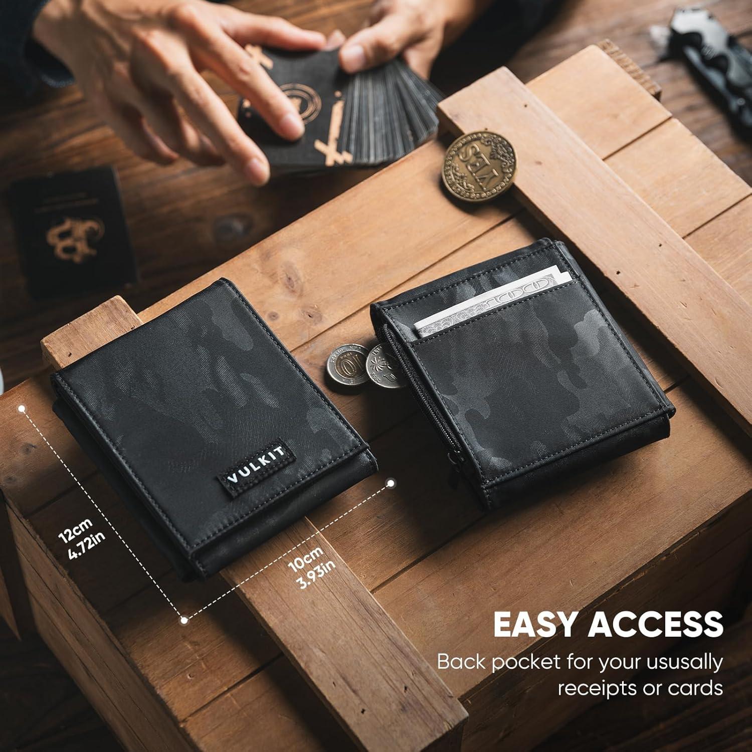 image:imageVULKIT Mens Wallet RFID Blocking Card Holder Minimalist Multifold Magic Wallet for 20 Cards Cash BillsCamouflage GreenCamouflage black