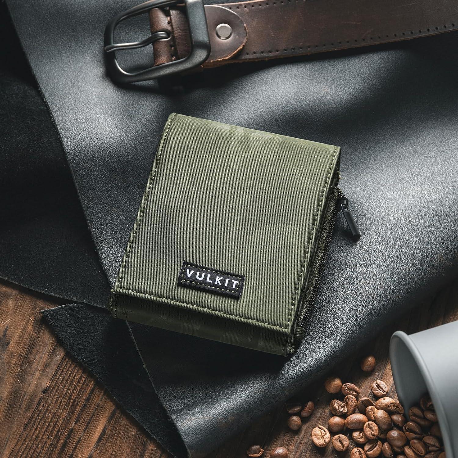 image:imageVULKIT Mens Wallet RFID Blocking Card Holder Minimalist Multifold Magic Wallet for 20 Cards Cash BillsCamouflage GreenCamouflage green