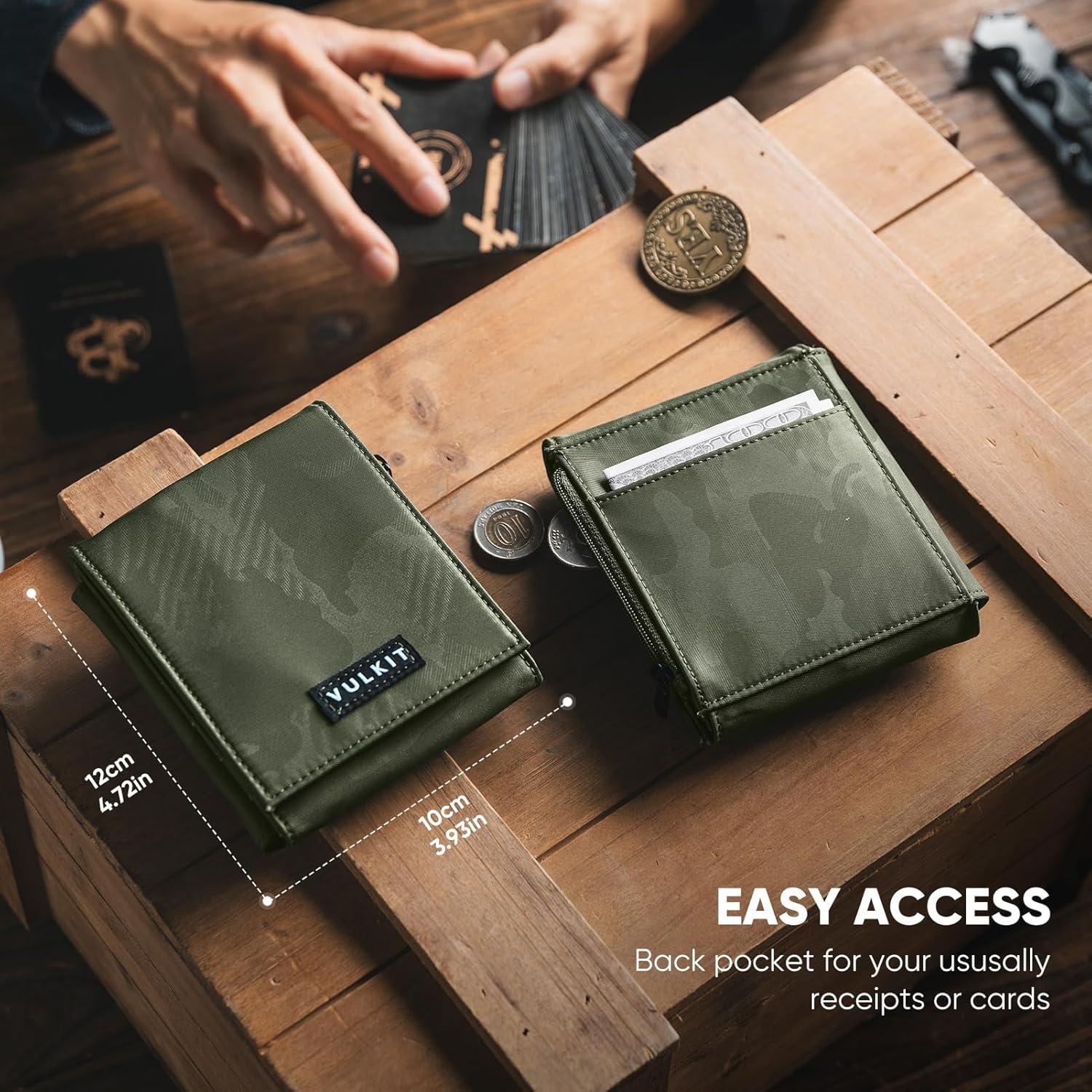 image:imageVULKIT Mens Wallet RFID Blocking Card Holder Minimalist Multifold Magic Wallet for 20 Cards Cash BillsCamouflage GreenCamouflage green