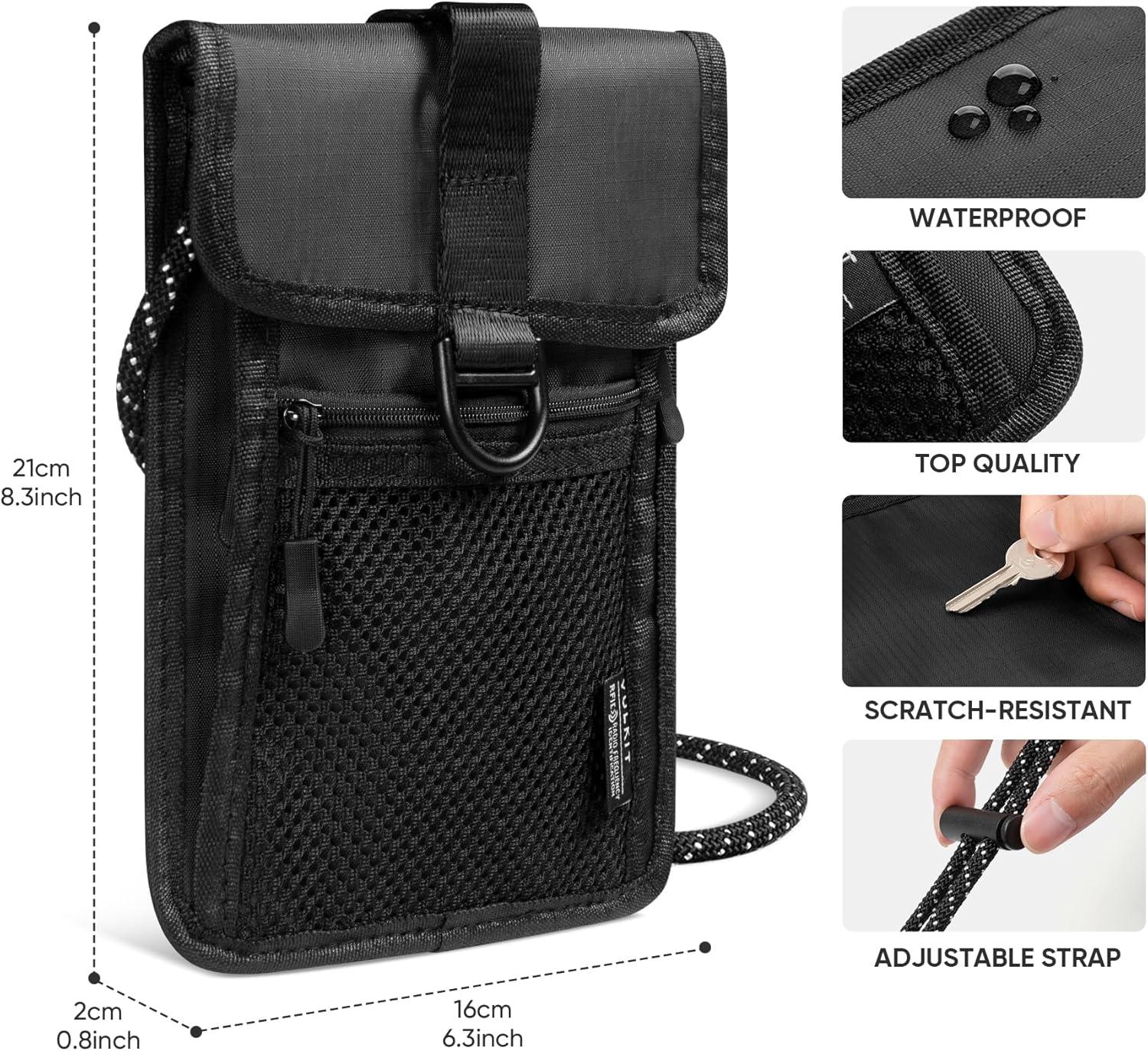 image:imageVULKIT Neck Wallet Passport Holder with RFID Protection Travel Wallet Neck Pouch Travel Essentials for Men WomenBlack