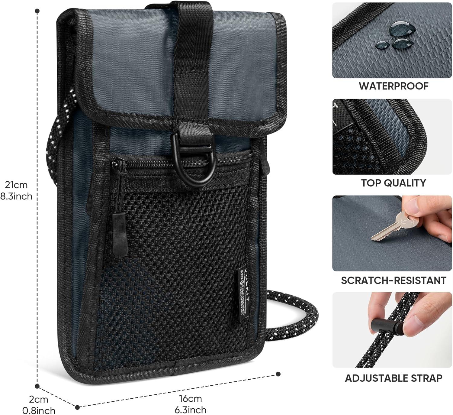 image:imageVULKIT Neck Wallet Passport Holder with RFID Protection Travel Wallet Neck Pouch Travel Essentials for Men WomenGrey