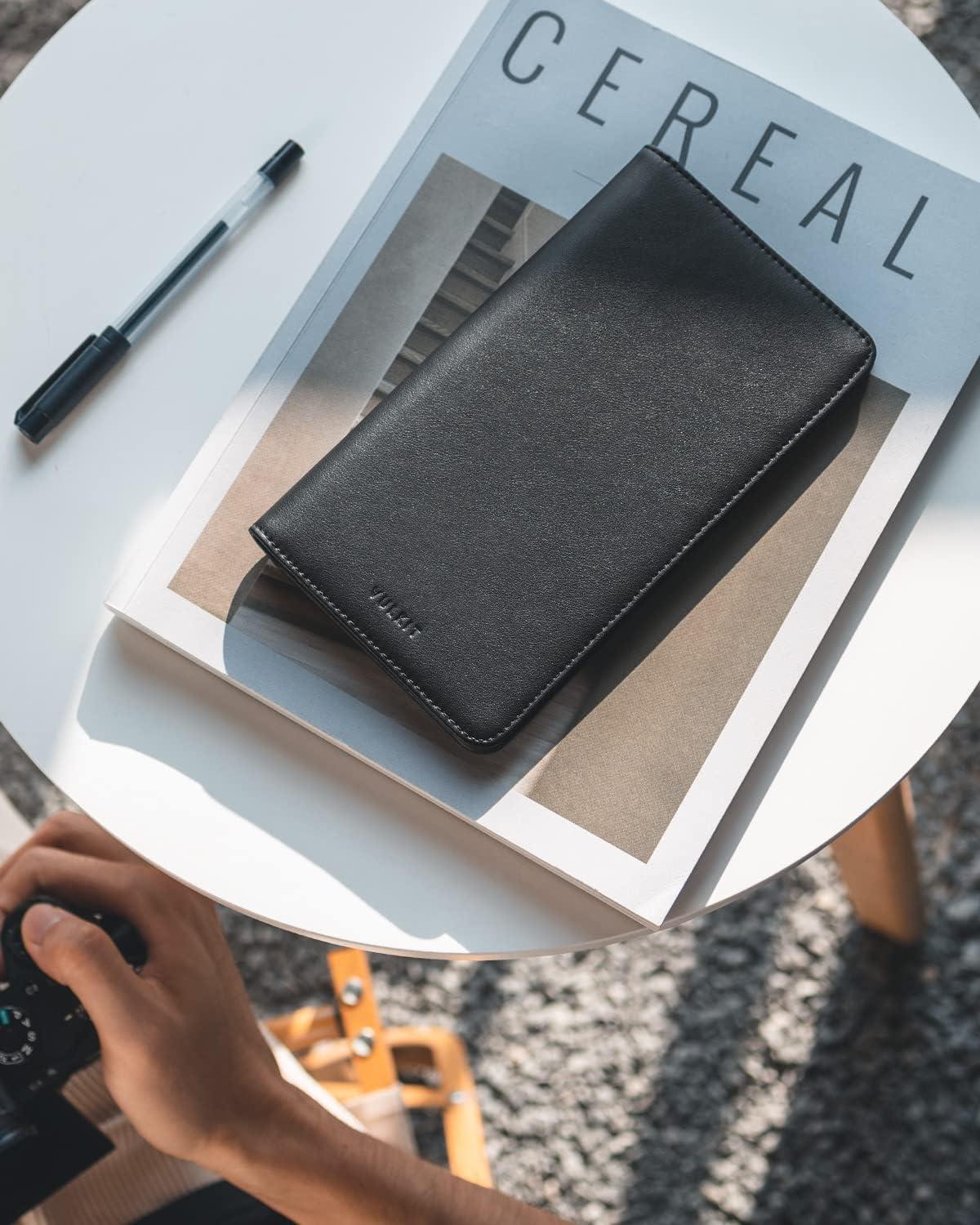 image:imageVULKIT Passport Holder Wallet RFID Blocking Travel Wallet for Men amp WomenBlack
