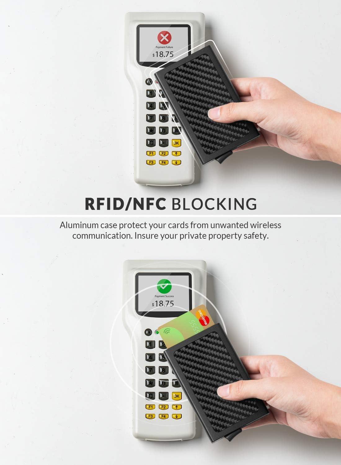 image:imageVULKIT Pop Up Wallet Slim Minimalist Credit Card Holder For Men and Women RFID Blocking Mini Metal Case