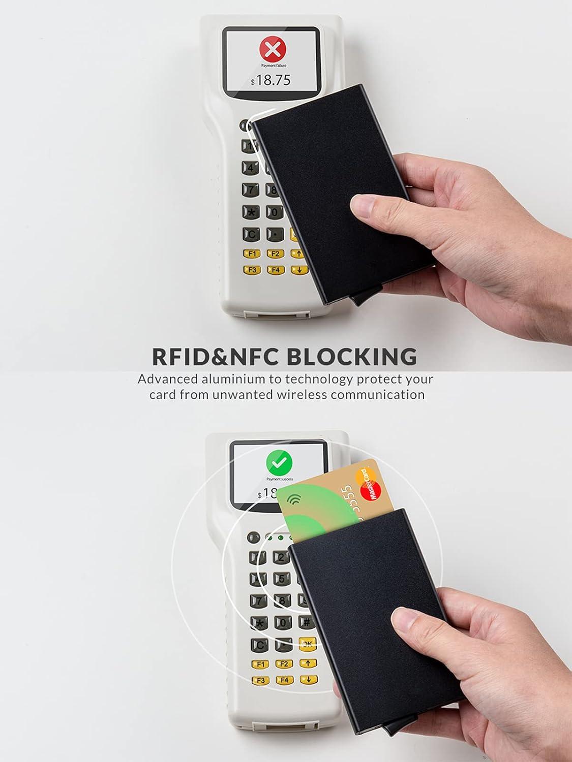 image:imageVULKIT Pop Up Wallet Slim Minimalist Credit Card Holder For Men and Women RFID Blocking Mini Metal Case Winechampagne