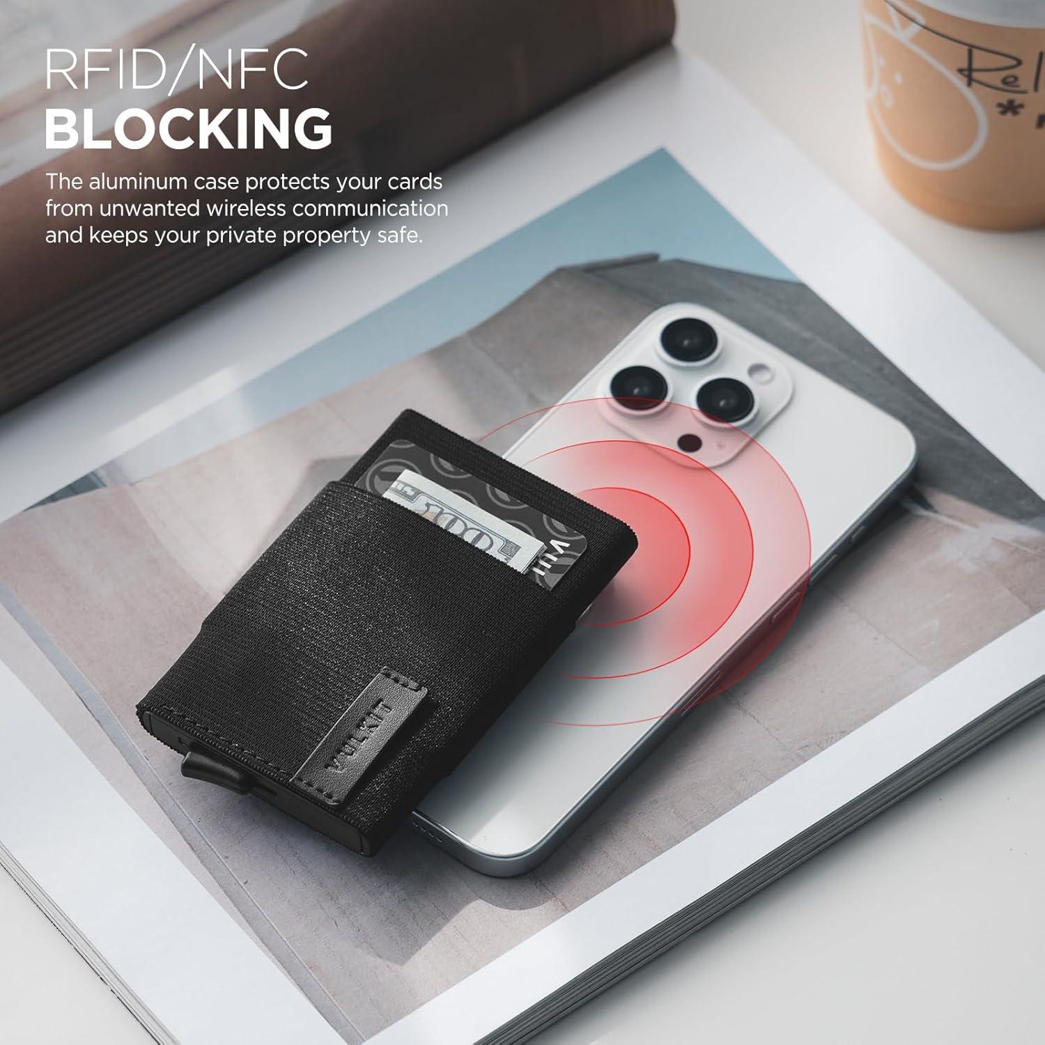 image:imageVULKIT Pop up Wallet for Women with Keychain RFID Blocking Minimalist Slim Credit Card Holder for Gift Leopard KhakiBlack