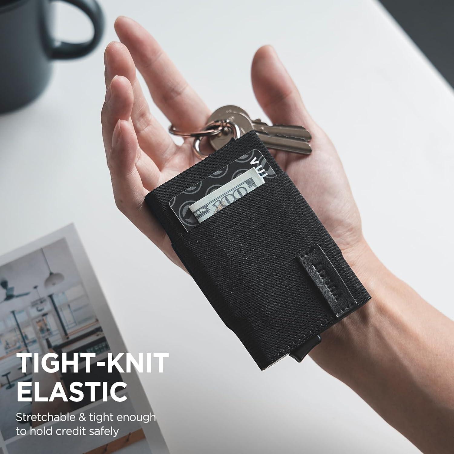 image:imageVULKIT Pop up Wallet for Women with Keychain RFID Blocking Minimalist Slim Credit Card Holder for Gift Leopard KhakiBlack