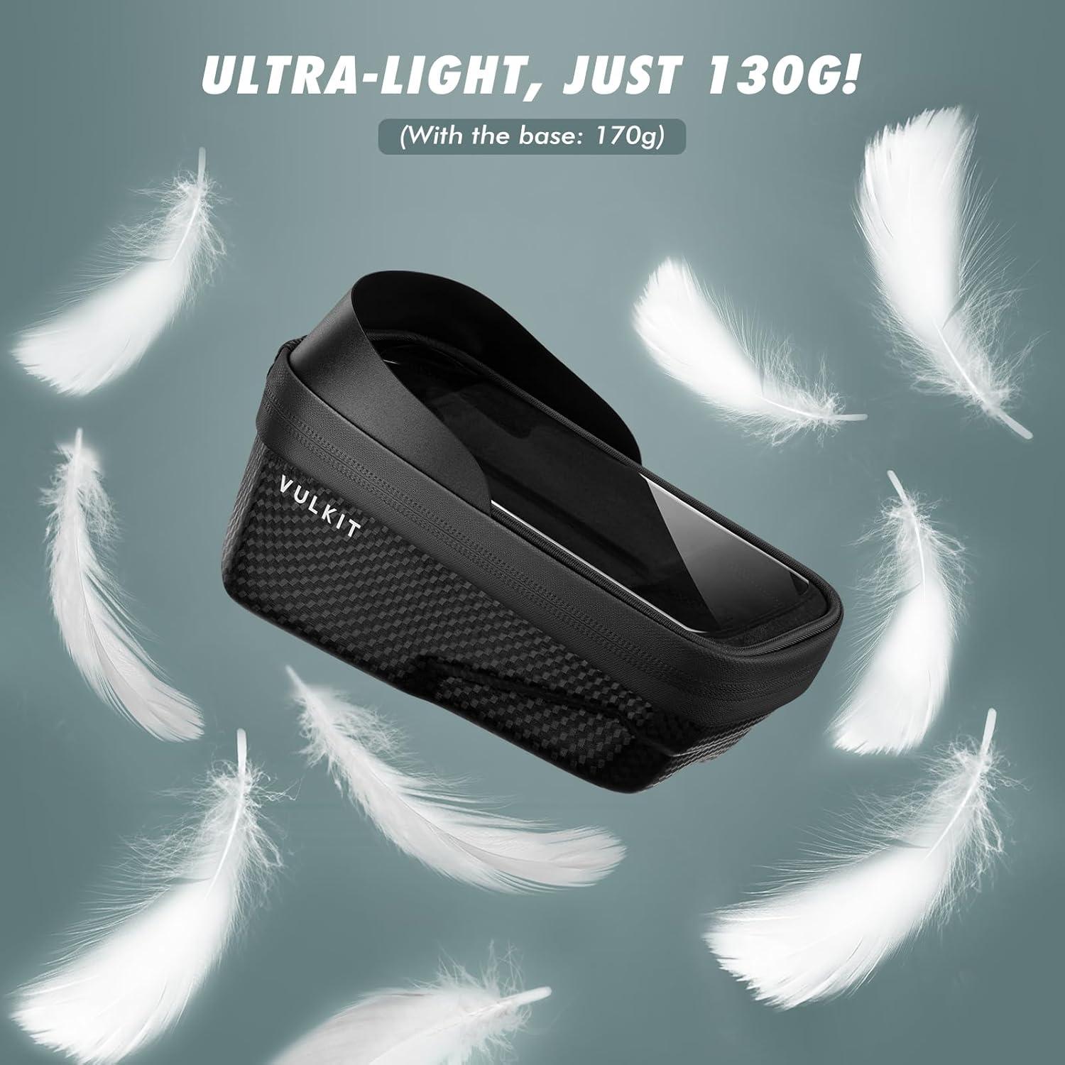 image:imageVULKIT Quick Release Bike Frame Bag Ultra Lightweight Waterproof Bicycle Top Tube Bag with Touch Screen Bike Phone Mount Cycling Accessories for Road and Mountain Bikes Bike Pouch for Adults