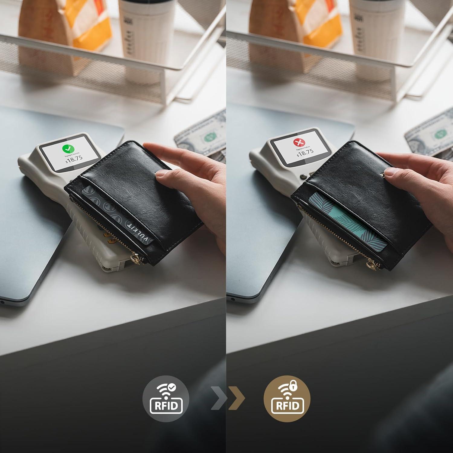 image:imageVULKIT RFID Blocking Cards Slim RFID Card Blocker amp NFC Contactless Card Protector for Your Wallet and Passport for Travel Outdoor 2 LeafLeaf
