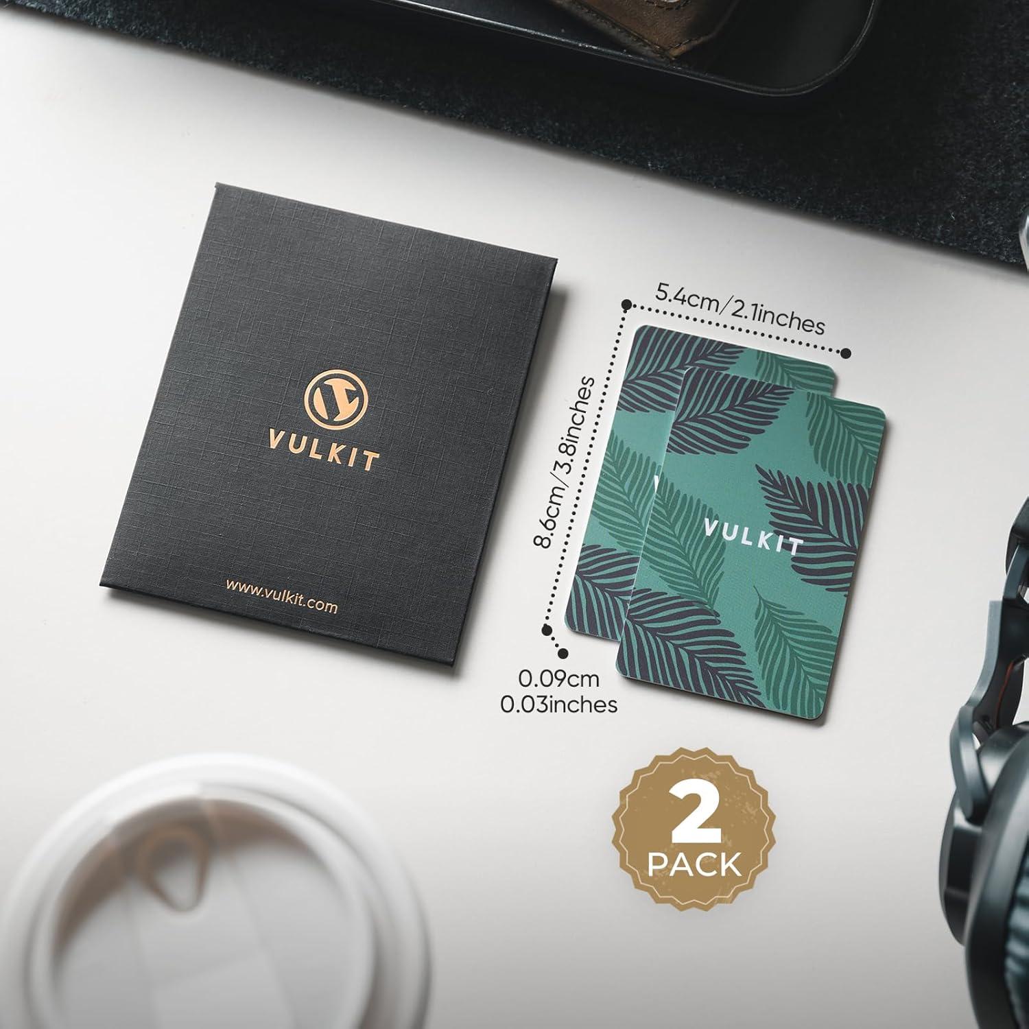 image:imageVULKIT RFID Blocking Cards Slim RFID Card Blocker amp NFC Contactless Card Protector for Your Wallet and Passport for Travel Outdoor 2 LeafLeaf