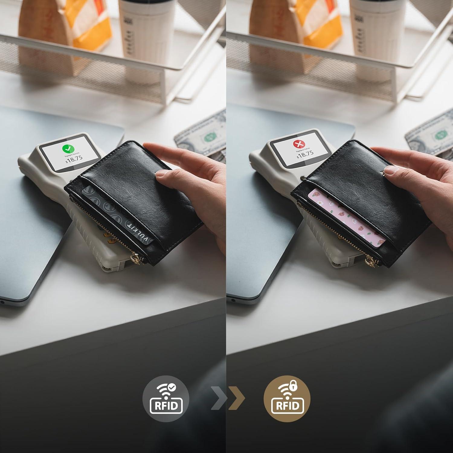 image:imageVULKIT RFID Blocking Cards Slim RFID Card Blocker amp NFC Contactless Card Protector for Your Wallet and Passport for Travel Outdoor 2 Leafcombo