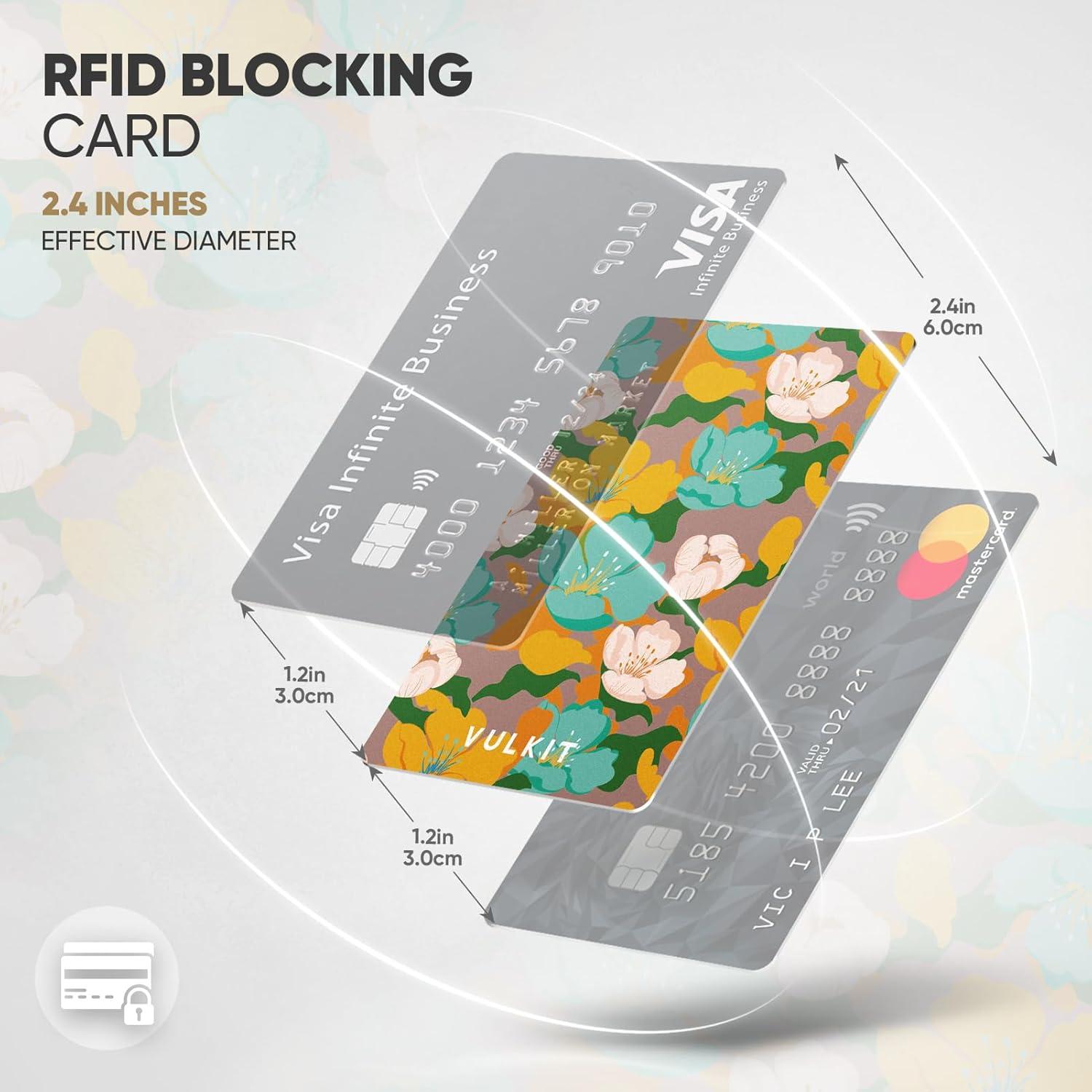 image:imageVULKIT RFID Blocking Cards Slim RFID Card Blocker amp NFC Contactless Card Protector for Your Wallet and Passport for Travel Outdoor 2 Leafcombo