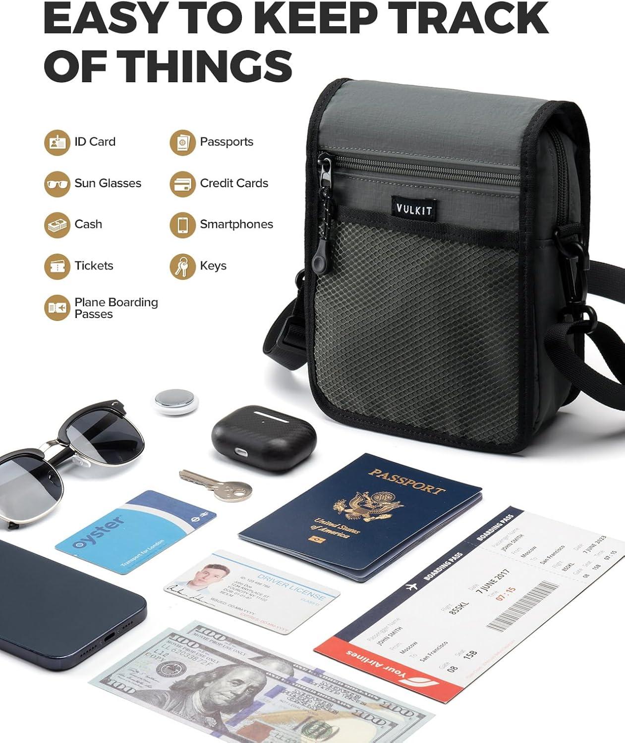 image:imageVULKIT Small Messenger Bag for Men with Adjustable Strap Lightweight Crossbody or Shoulder BagGrey