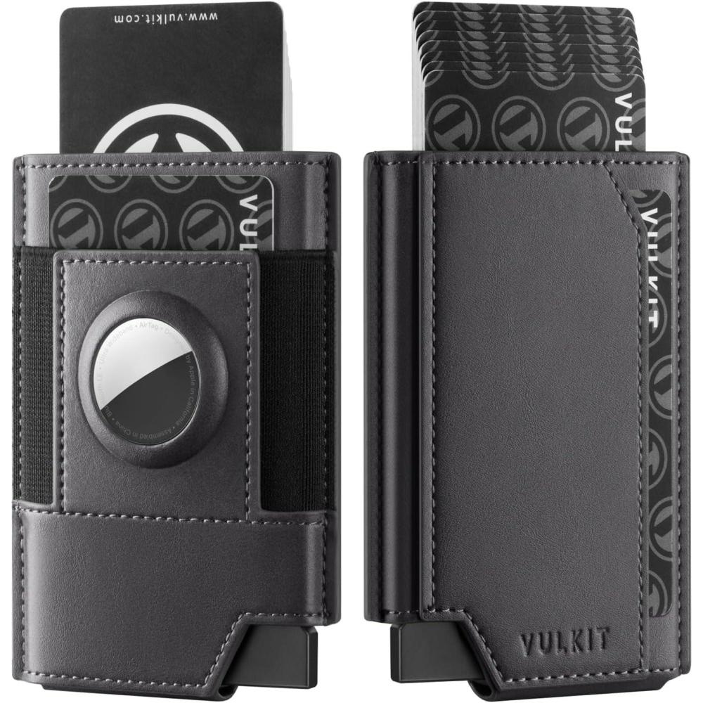 image:imageVULKIT Airtag Wallet Mens Minimalist Pop Up Wallet with Money Band amp AirTag Holder RFID ProtectedGrey