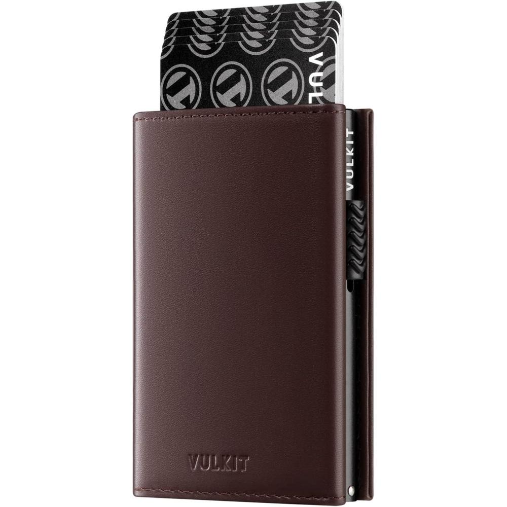 image:imageVULKIT Card Holder Wallet with Coin Pocket Magnetic Closure Pop Up Cards With ID Window Leather Wallet for Cash amp Credit Cards  with Coin Pocket Magnetic Closure Pop Up Cards With ID WindowTop Grain Cowhide  Espresso