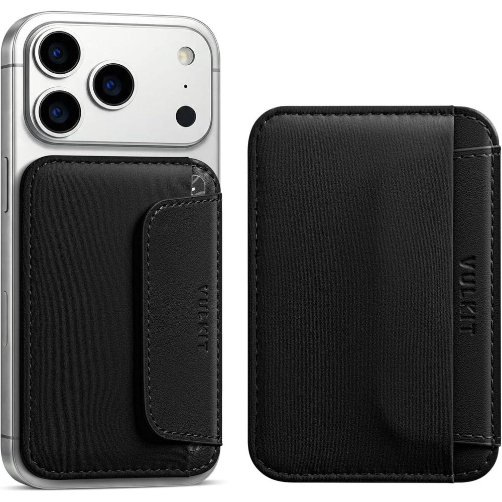 image:imageVULKIT Credit Card Holder for Phone case Slim Adhesive Phone Wallet Stick On for Men amp Women Compatible with Most Cell Phones BlackBlack