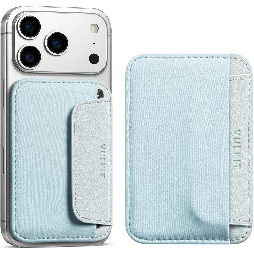 image:imageVULKIT Credit Card Holder for Phone case Slim Adhesive Phone Wallet Stick On for Men amp Women Compatible with Most Cell Phones BlackMist Blue