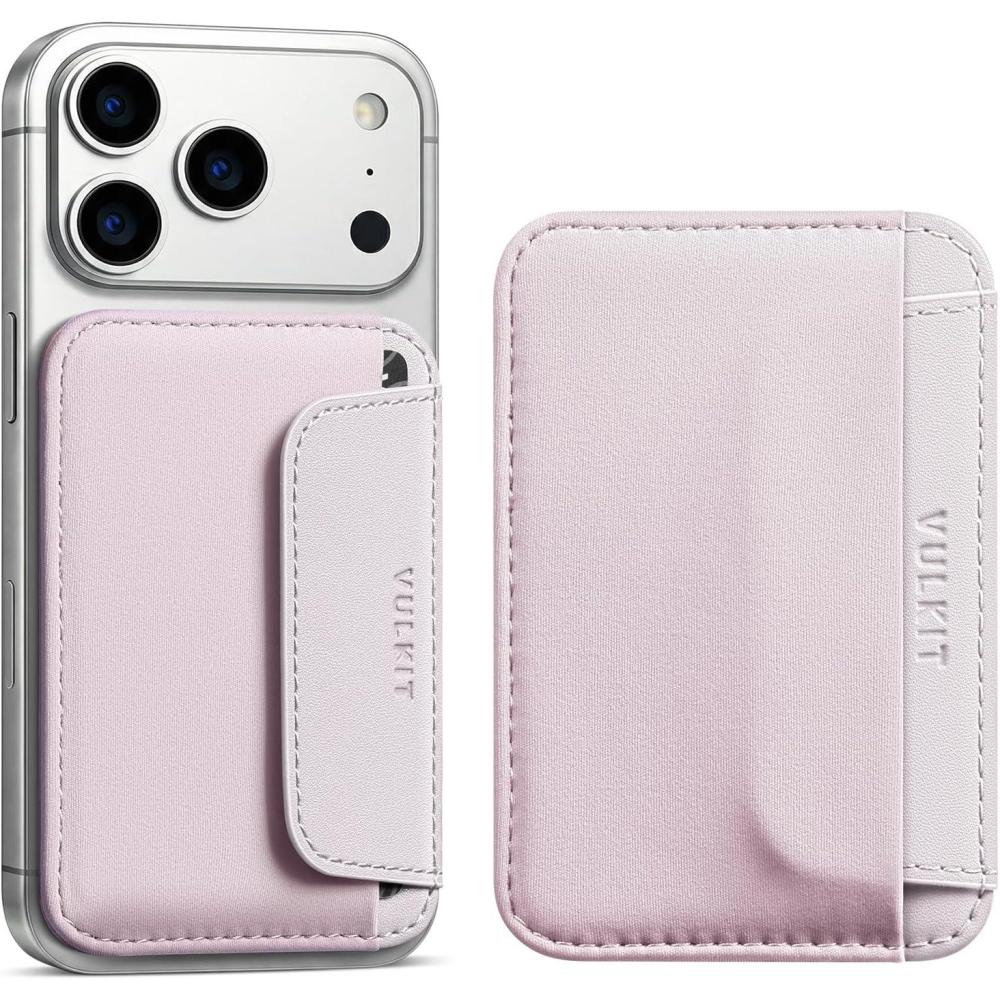 image:imageVULKIT Credit Card Holder for Phone case Slim Adhesive Phone Wallet Stick On for Men amp Women Compatible with Most Cell Phones BlackSoft Lilac