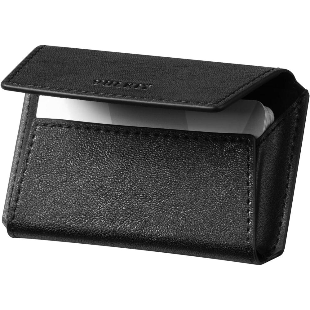 image:imageVULKIT Leather Business Card Holder Case for Men Slim Pocket Business Card Wallet Name Card Case Holder Holds 20 Business Cards BlackBlack