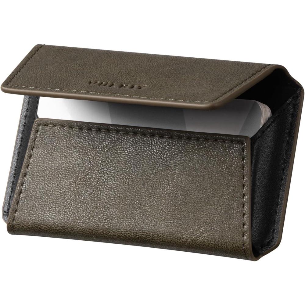 image:imageVULKIT Leather Business Card Holder Case for Men Slim Pocket Business Card Wallet Name Card Case Holder Holds 20 Business Cards BlackOlive