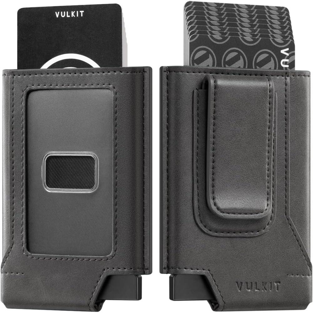 image:imageVULKIT Mens Wallet Card Holder Pop Up Card Wallet Slim Leather RFID Blocking Minimalist Wallet With Money ClipGrey