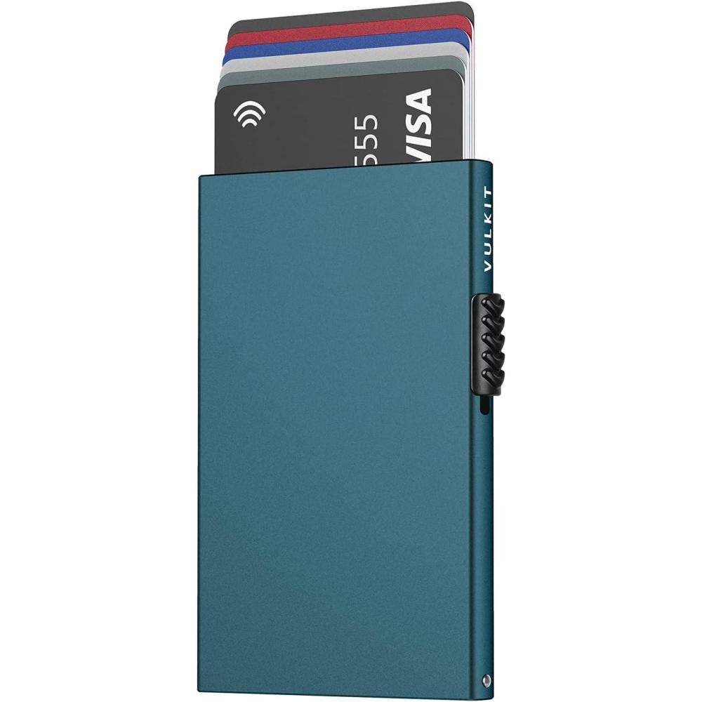 image:imageVULKIT Minimalist Credit Card Holder Pop Up Cards RFID Protection Slim Metal WalletEmerald Green