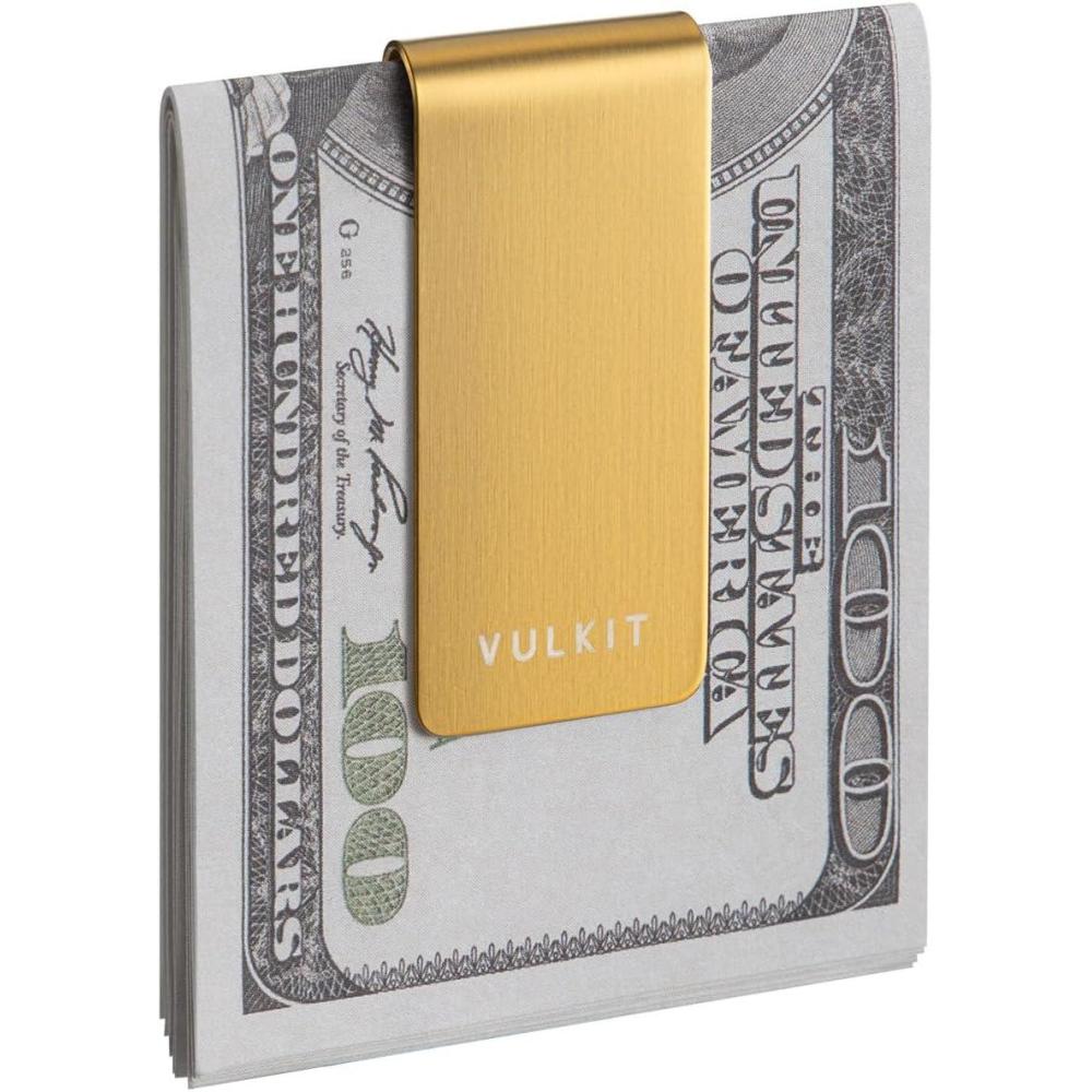 image:imageVULKIT Money Clip Stainless Steel Cash Holder EDC Accessories Mens Money ClipsGolden1pcs