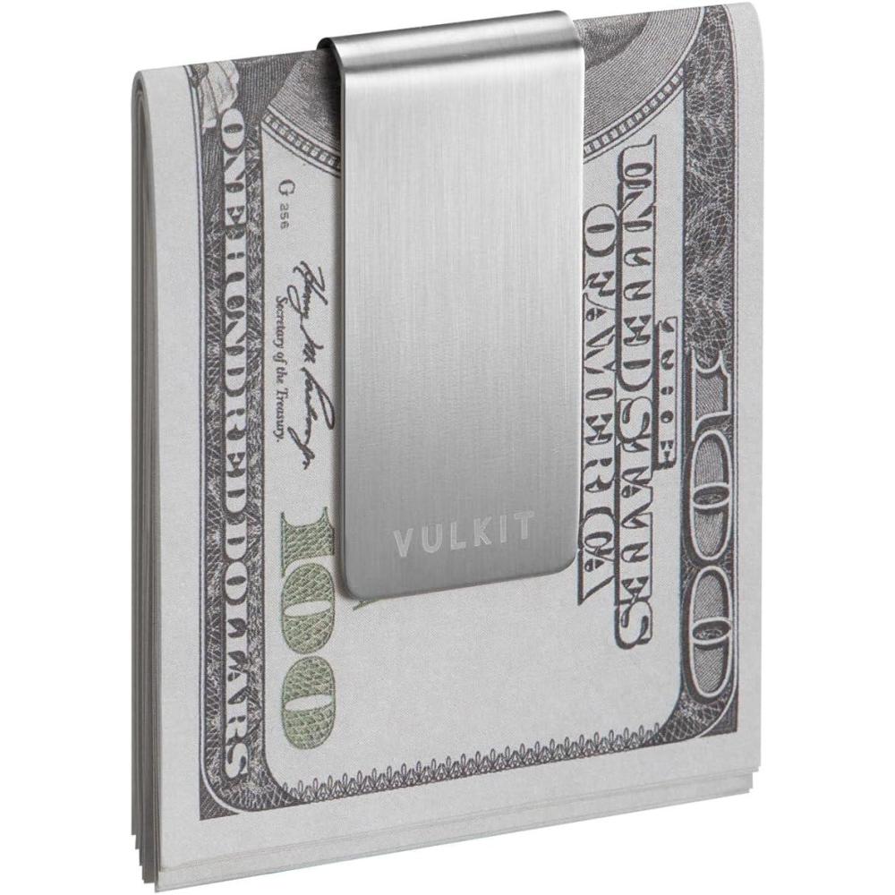 image:imageVULKIT Money Clip Stainless Steel Cash Holder EDC Accessories Mens Money ClipsSilver1pcs
