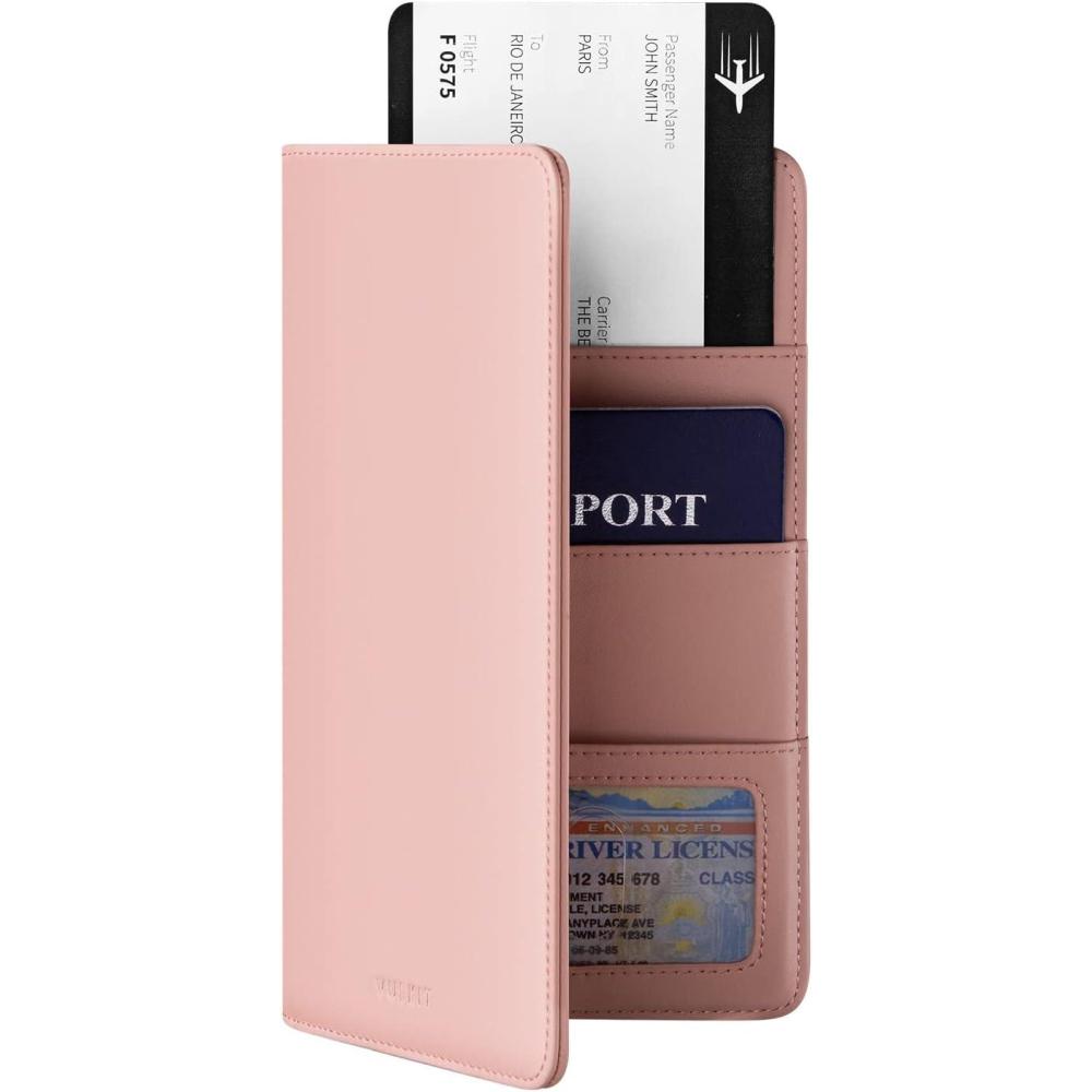 image:imageVULKIT Passport Holder Wallet RFID Blocking Travel Wallet for Men amp WomenPink