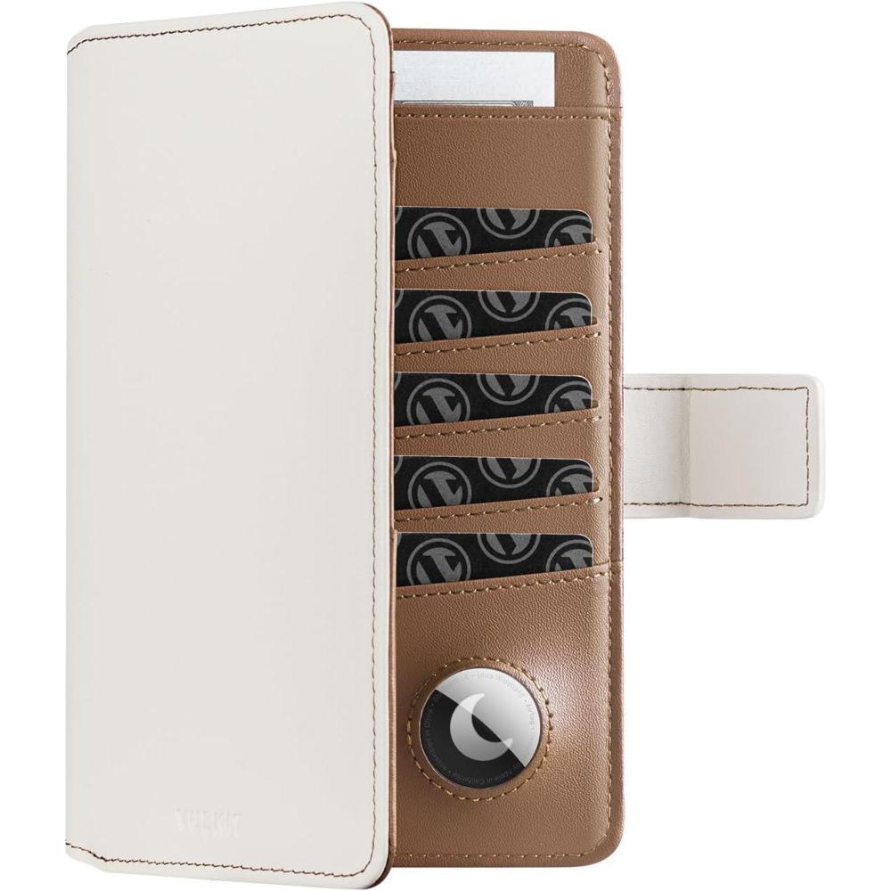 image:imageVULKIT Passport Holder with Airtag Holder RFID Blocking Passport Wallet Travel Leather Passport for WomenBlack BrownBeige Brown