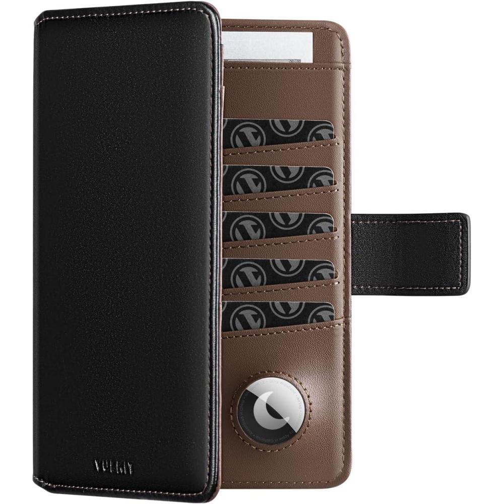 image:imageVULKIT Passport Holder with Airtag Holder RFID Blocking Passport Wallet Travel Leather Passport for WomenBlack BrownBlack Brown