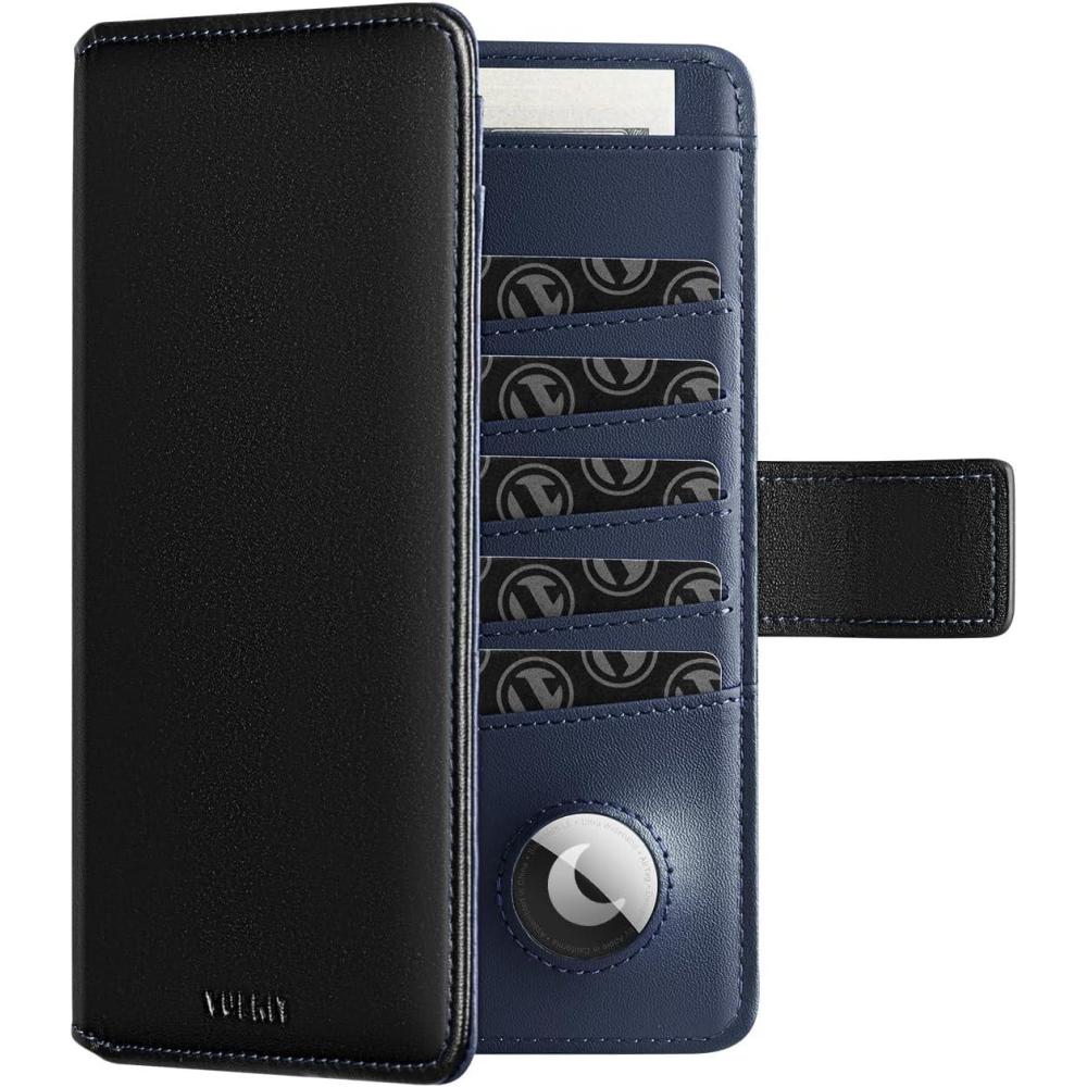 image:imageVULKIT Passport Holder with Airtag Holder RFID Blocking Passport Wallet Travel Leather Passport for WomenBlack BrownBlack Navy