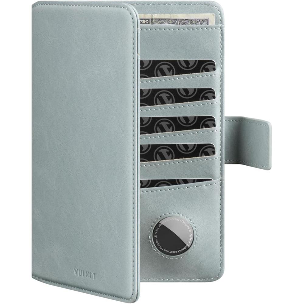 image:imageVULKIT Passport Holder with Airtag Holder RFID Blocking Passport Wallet Travel Leather Passport for WomenBlack BrownBlue