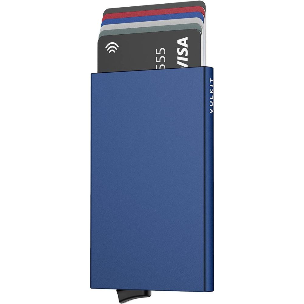 image:imageVULKIT Pop Up Wallet Slim Minimalist Credit Card Holder For Men and Women RFID Blocking Mini Metal Case Winenavy