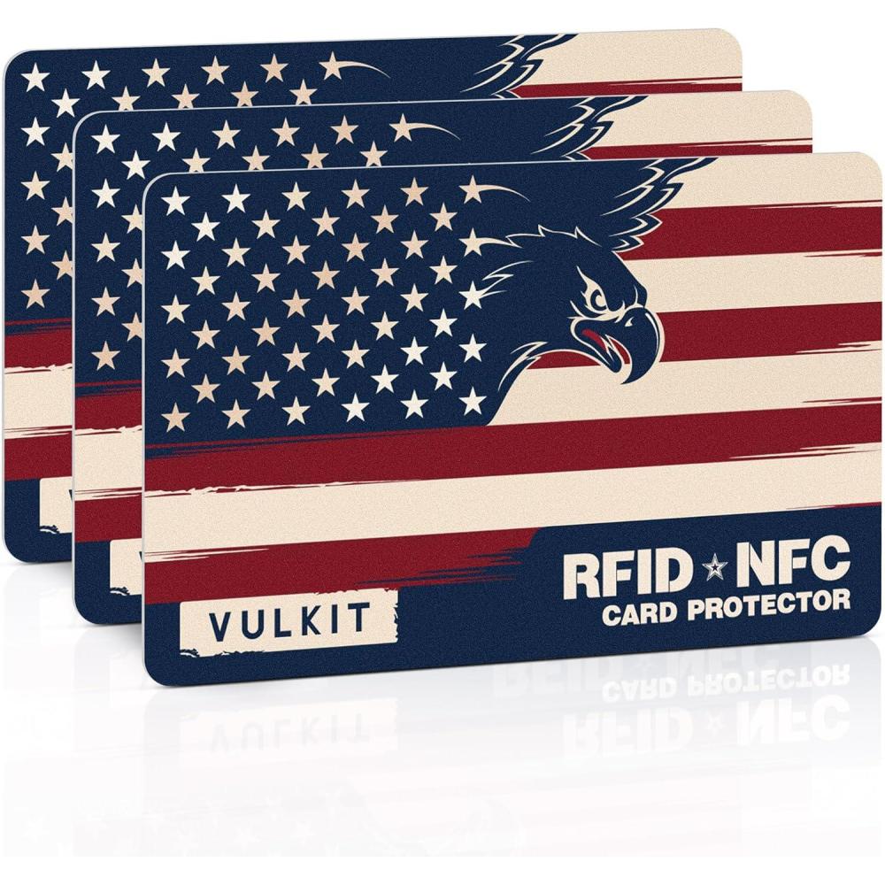 image:imageVULKIT RFID Blocking Cards 3 Pack Contactless Protection for RFIDNFC AntiTheft Esssentials for Travel Shopping amp Business OccasionsThe United States  3 Pack