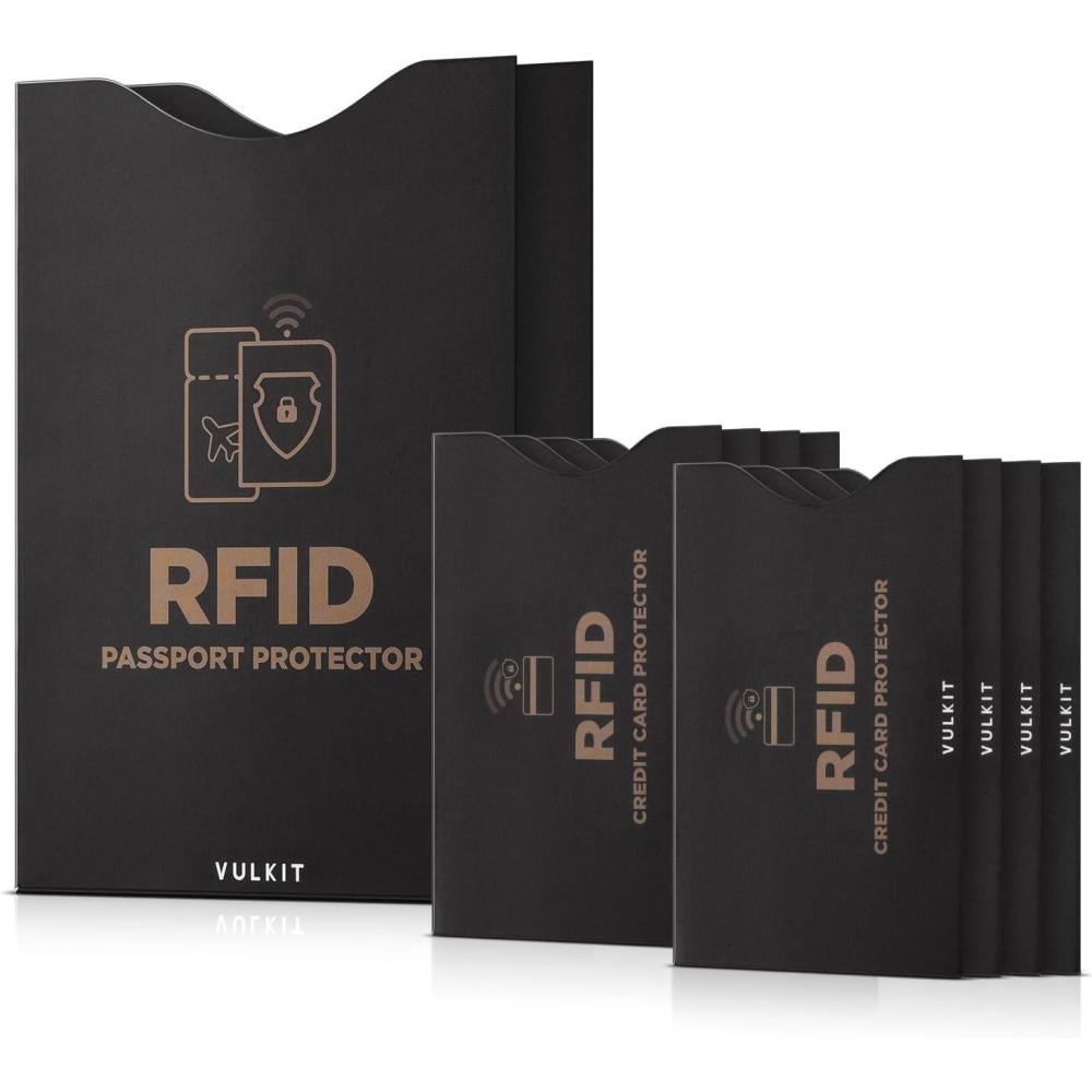 image:imageVULKIT RFID Blocking Sleeves 4 Passport Holders AntiTheft RFID Blocker Sets Travel Essentials Fits Bags amp Purses8 Card 2 Passport Sleeves