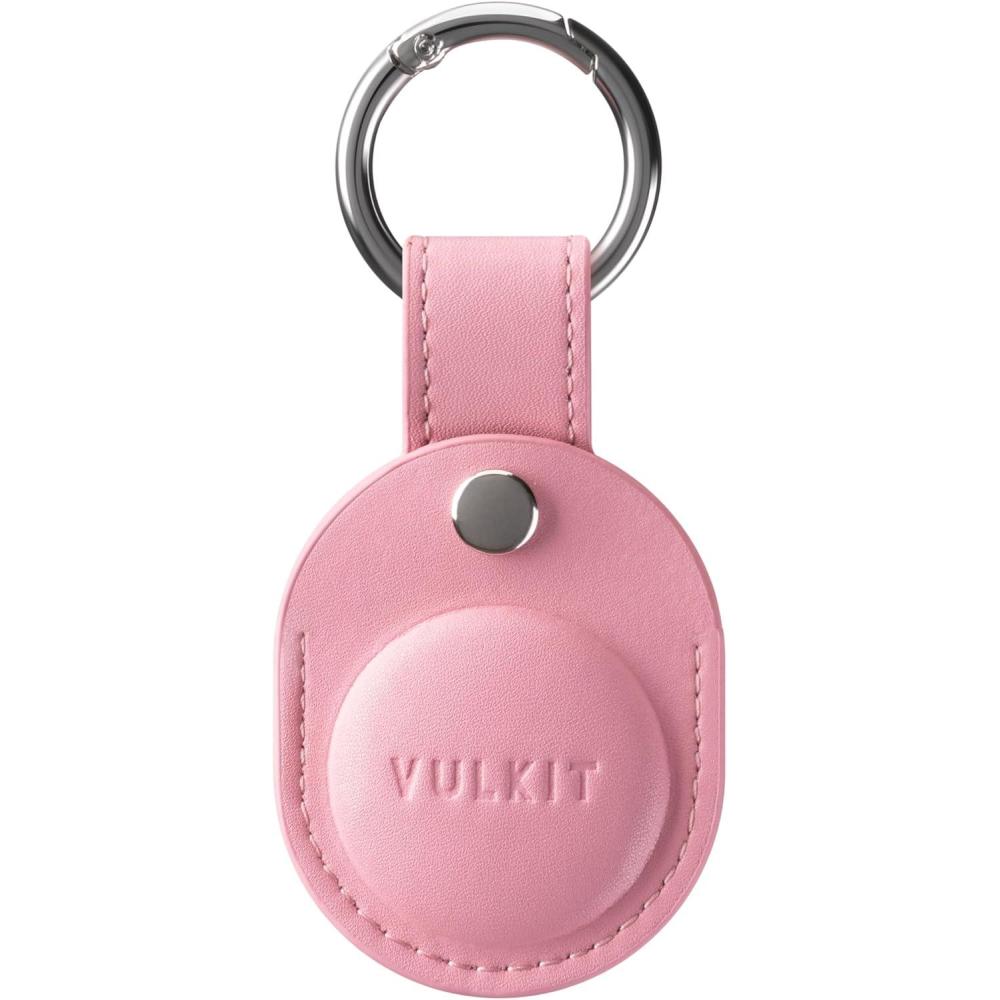 image:imageVULKIT for Air Tag Holder Keychain Full Coverage Protective Case Compatible with Air Tag Nappa LeatherPink