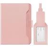 image:imageVULKIT Passport Holder for Travel RFID Blocking Travel Wallet for Women amp Men Passport Cover with Luggage Tag for Suitcases Magnetic Closure Passport Case Holds ID Card 5 Cards Tickets CashTwotone Pink