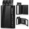 image:imageVULKIT Pop Up Card Holder Minimalist Wallet Metal Card Case RFID Blocking With Coin Pocket And Key Hole For Men Carbon Fiber BlackCarbon Fiber Black